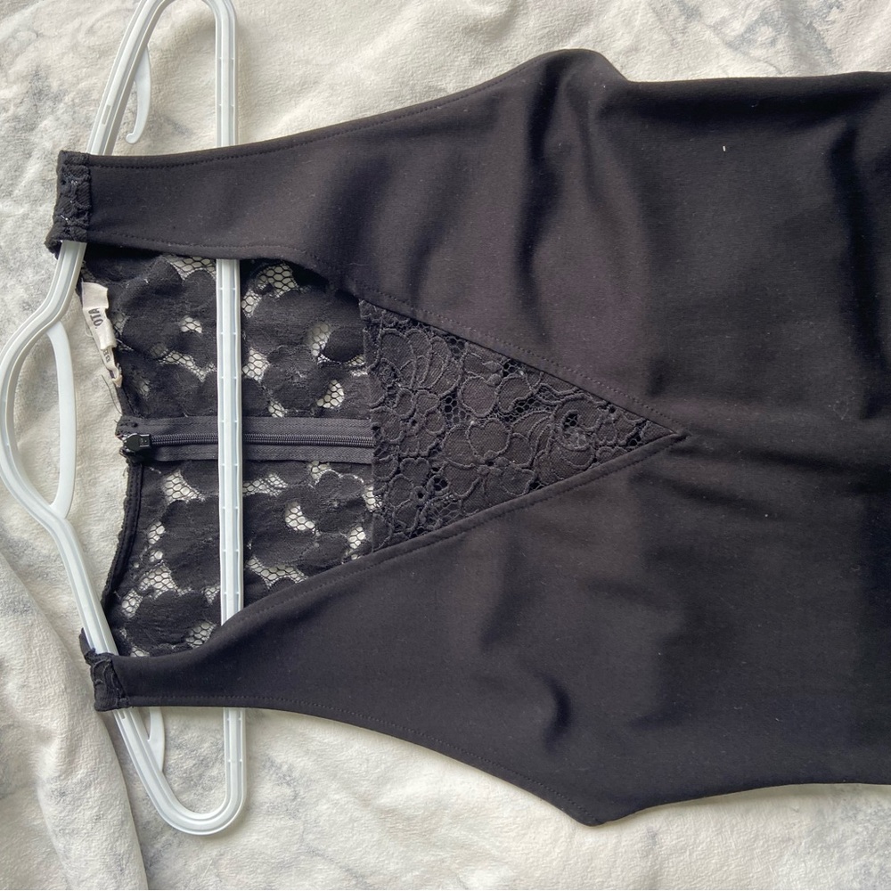 BB Dakota black lace back mini dress